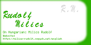 rudolf milics business card